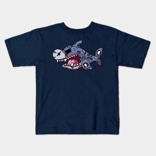 Angry Zombie Shark Kids T-Shirt